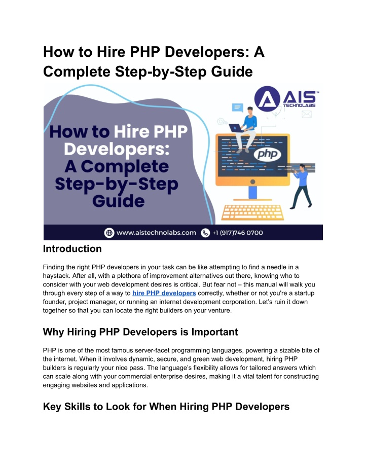 how to hire php developers a complete step