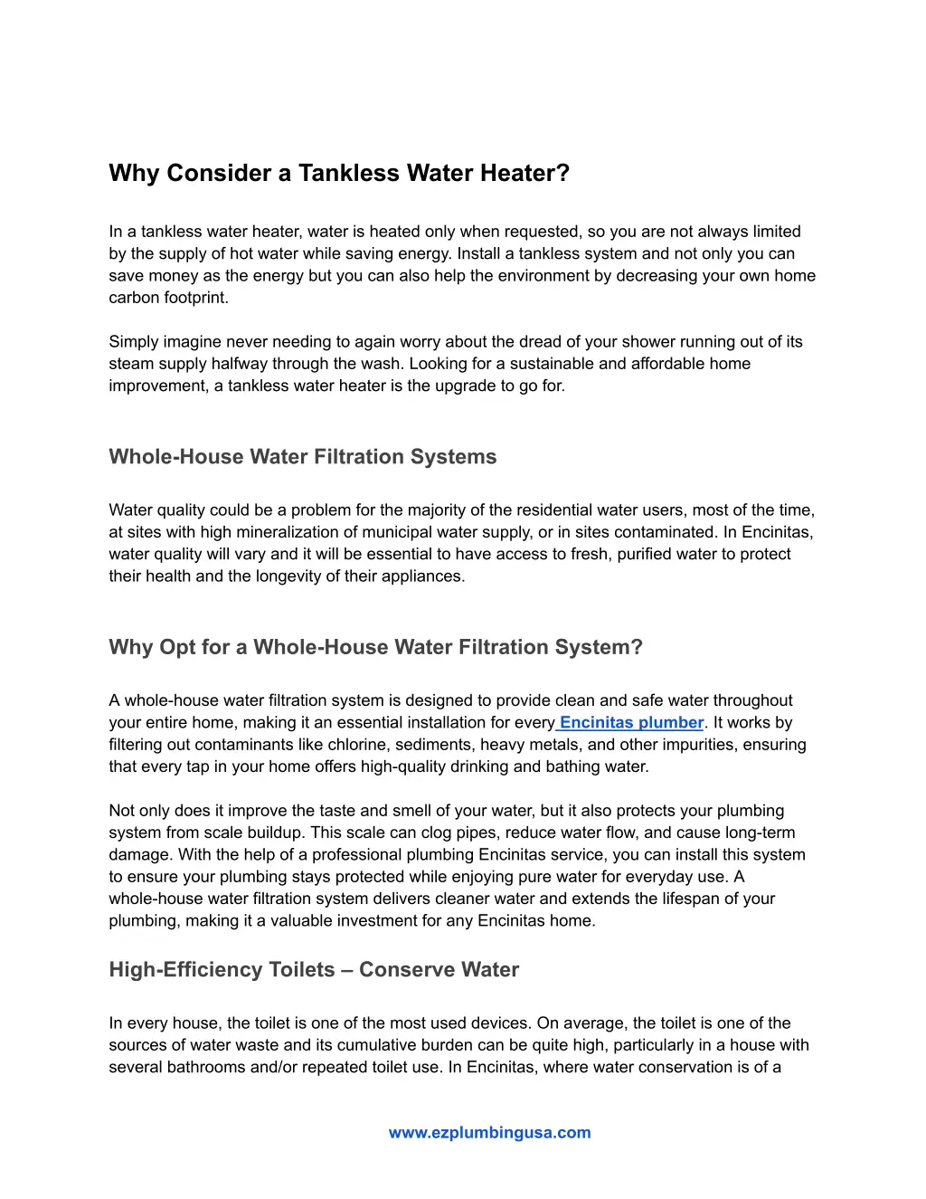 why consider a tankless water heater