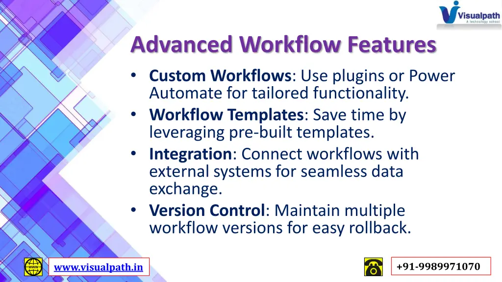 advanced workflow features custom workflows