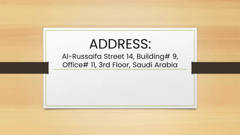 address al russaifa street 14 building 9 office