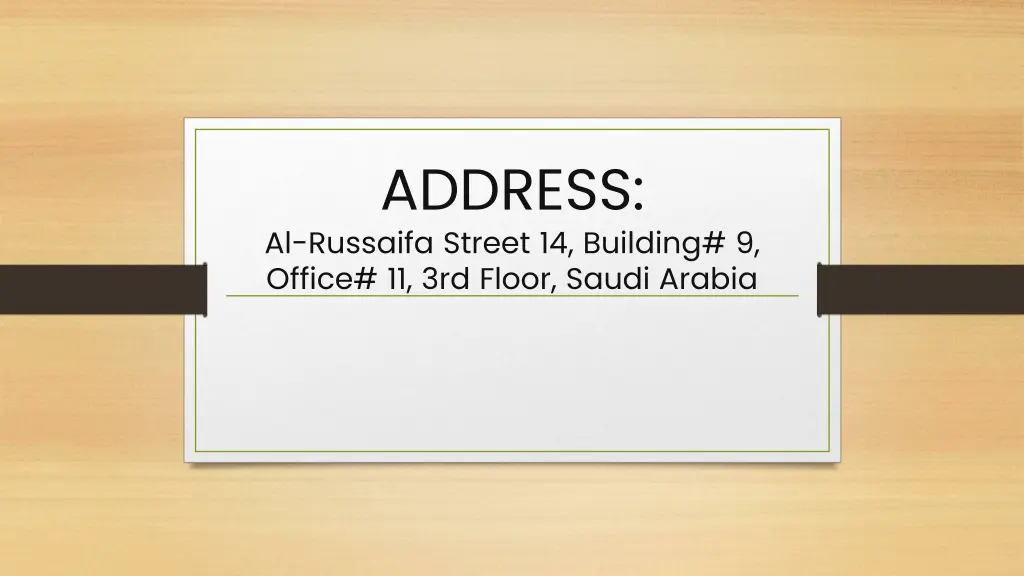 address al russaifa street 14 building 9 office