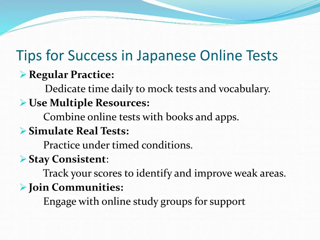 tips for success in japanese online tests regular