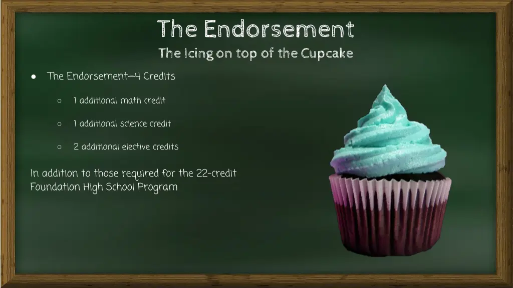 the endorsement the icing on top of the cupcake