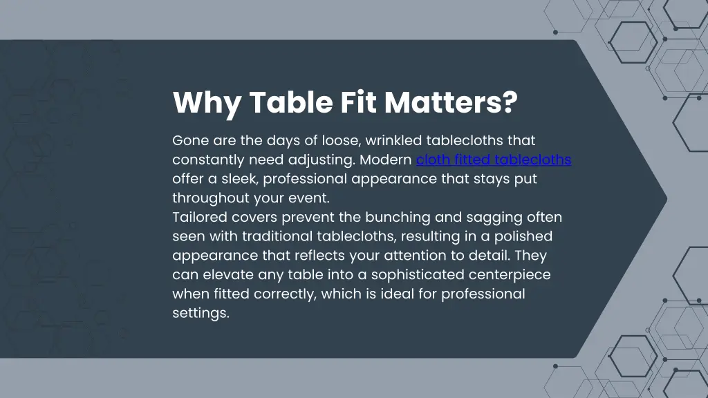 why table fit matters