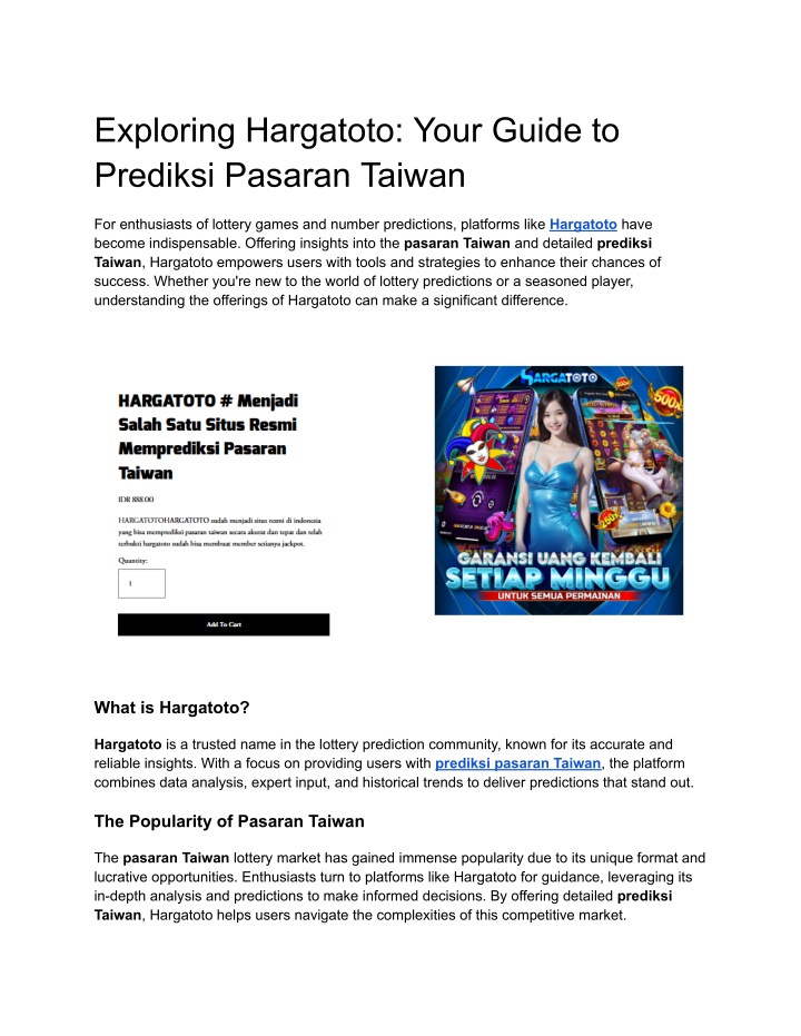 exploring hargatoto your guide to prediksi