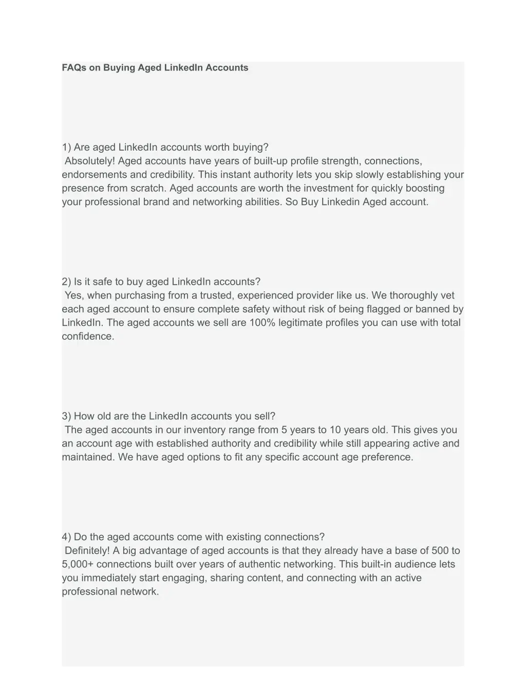 faqs on buying aged linkedin accounts