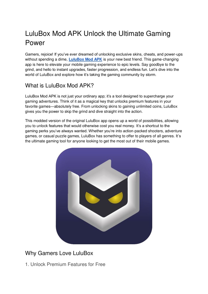 lulubox mod apk unlock the ultimate gaming power