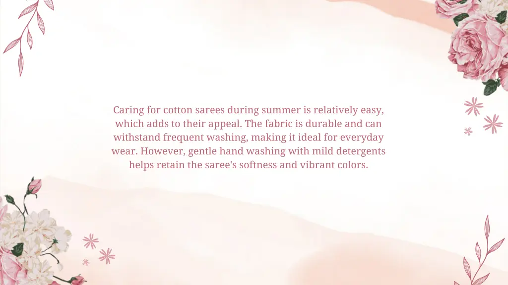 caring for cotton sarees during summer