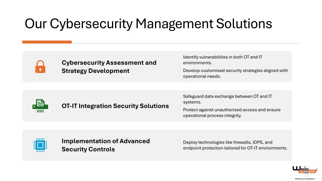 our cybersecurity management solutions