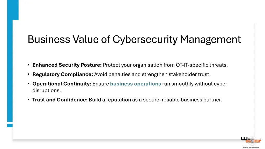 business value of cybersecurity management