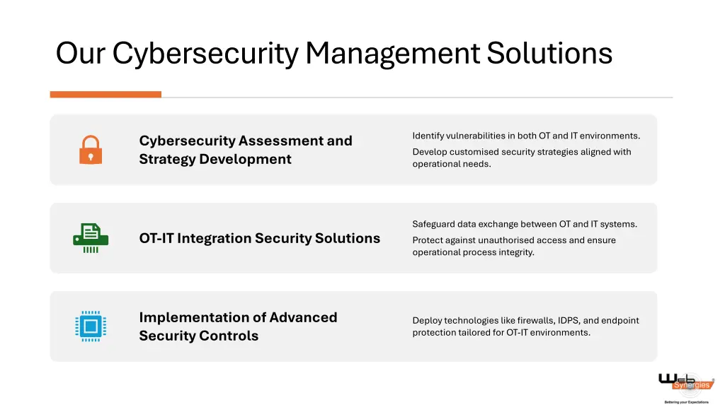 our cybersecurity management solutions