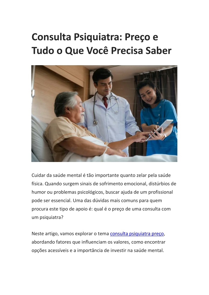 consulta psiquiatra pre o e tudo