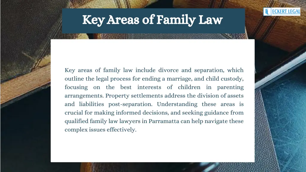 key areas of family law