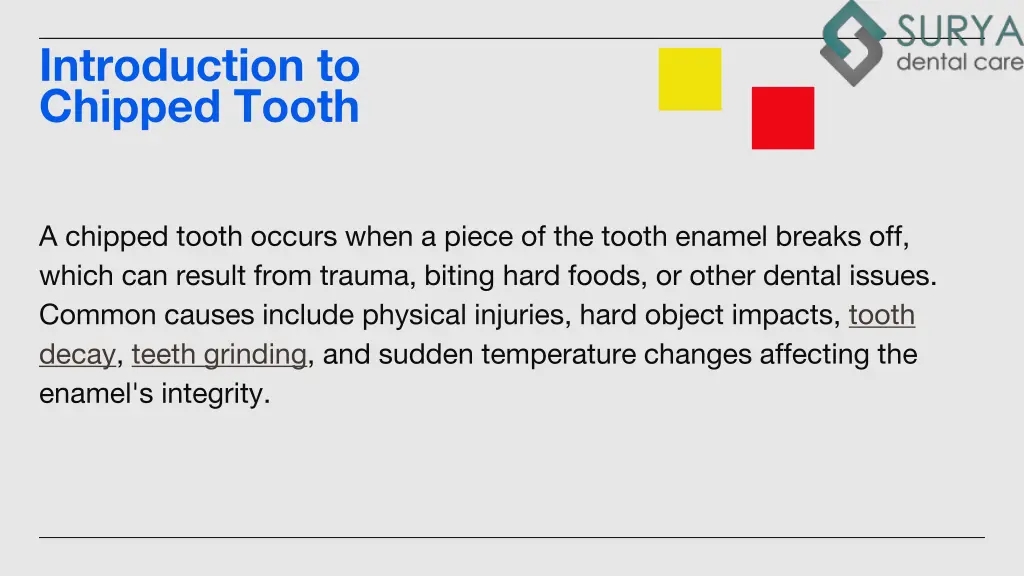 introduction to chipped tooth