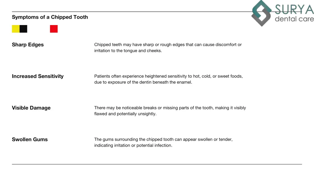 symptoms of a chipped tooth