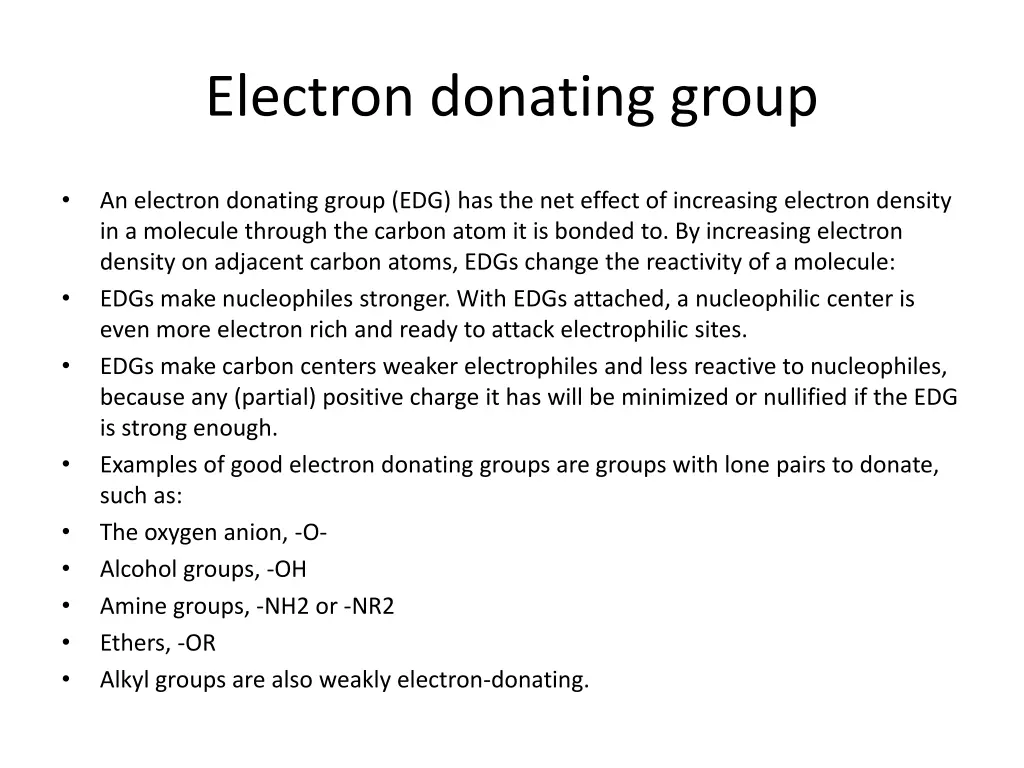 electron donating group