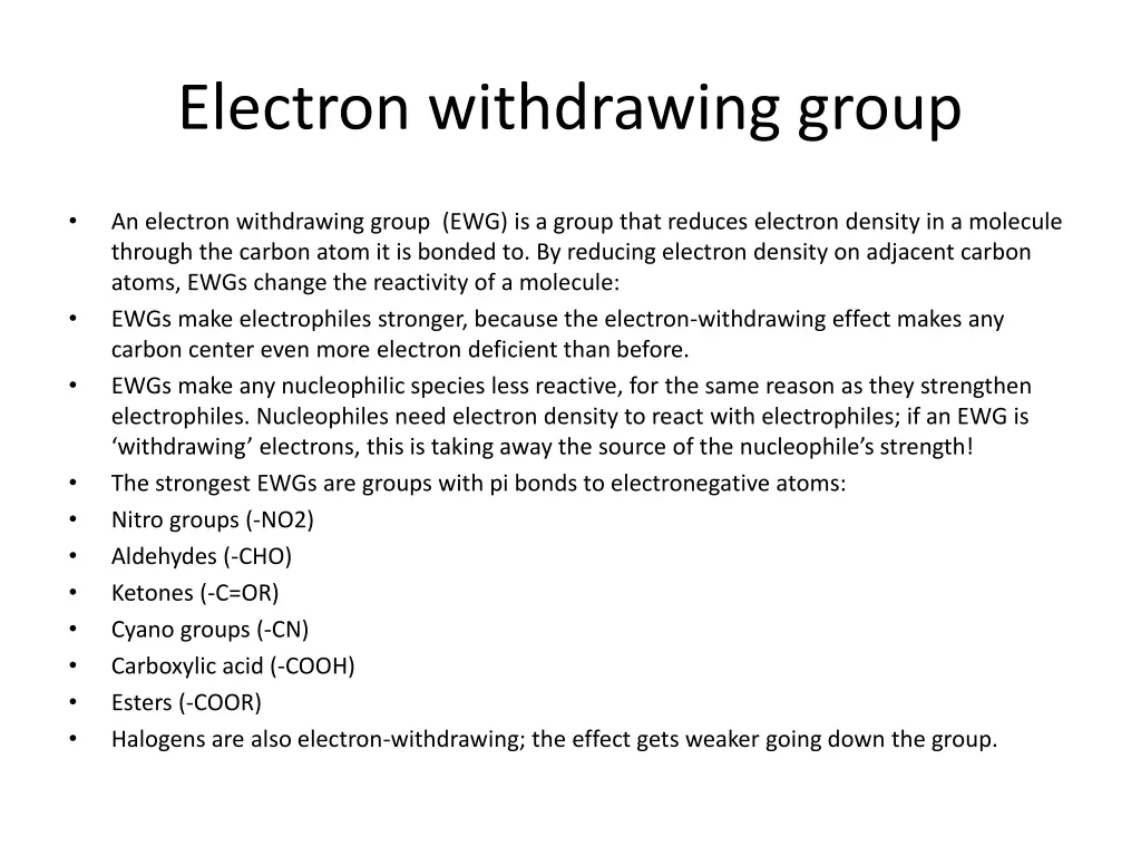 electron withdrawing group