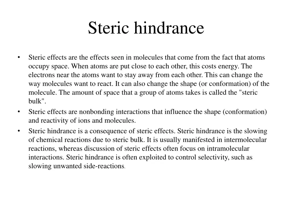 steric hindrance
