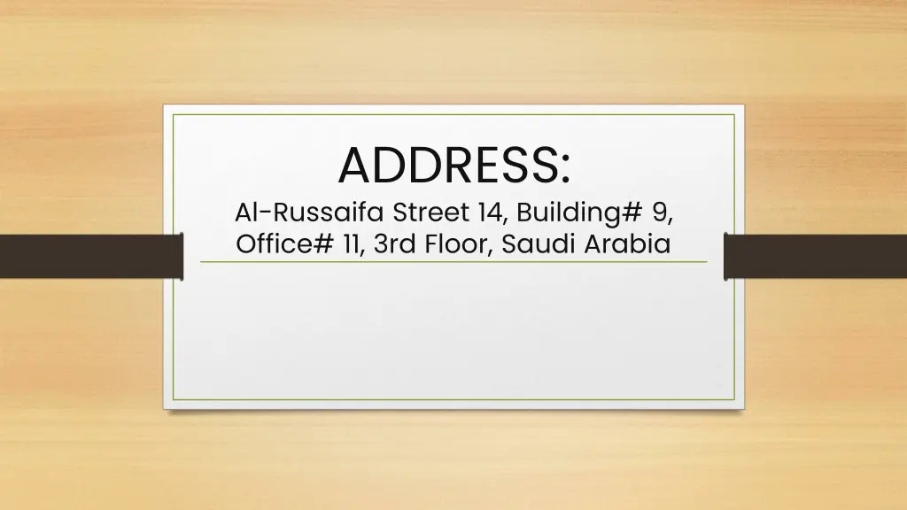 address al russaifa street 14 building 9 office