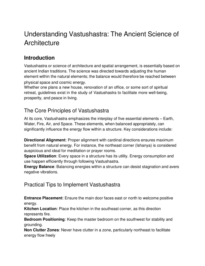 understanding vastushastra the ancient science