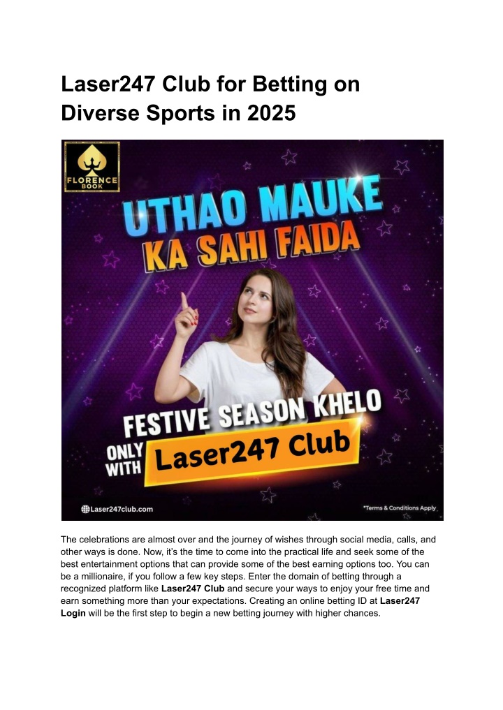 laser247 club for betting on diverse sports