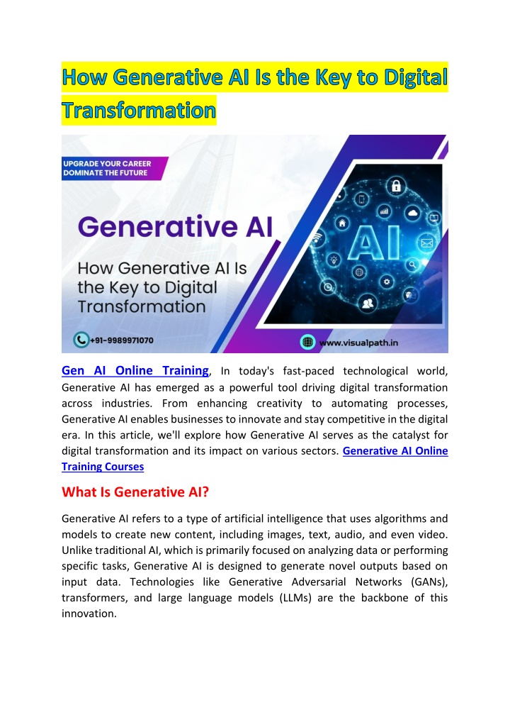 gen ai online training in today s fast paced