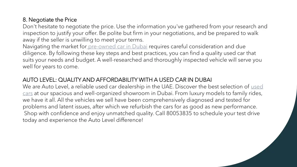 8 negotiate the price 8 negotiate the price
