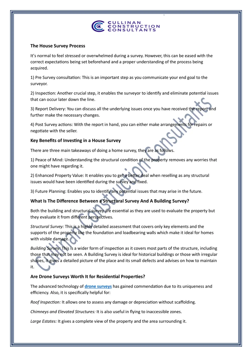 the house survey process