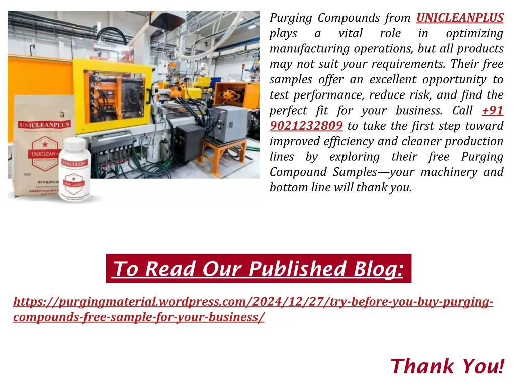 purging compounds from unicleanplus plays a vital