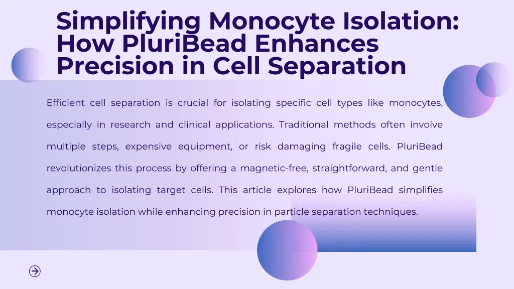 simplifying monocyte isolation how pluribead