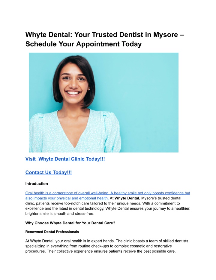 whyte dental your trusted dentist in mysore