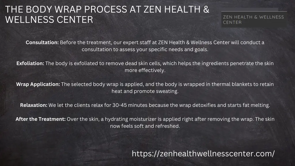 the body wrap process at zen health wellness