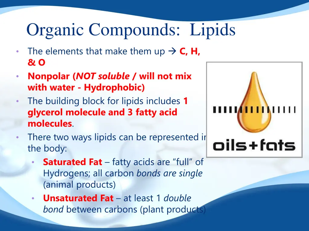 organic compounds lipids