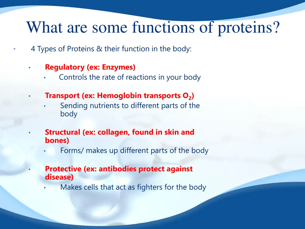 what are some functions of proteins