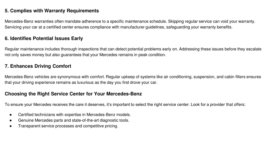 5 complies with warranty requirements