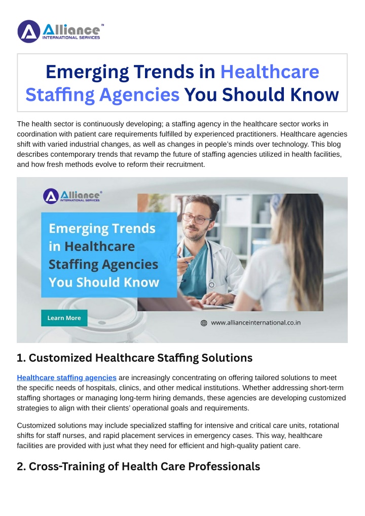emerging trends in healthcare sta ng agencies