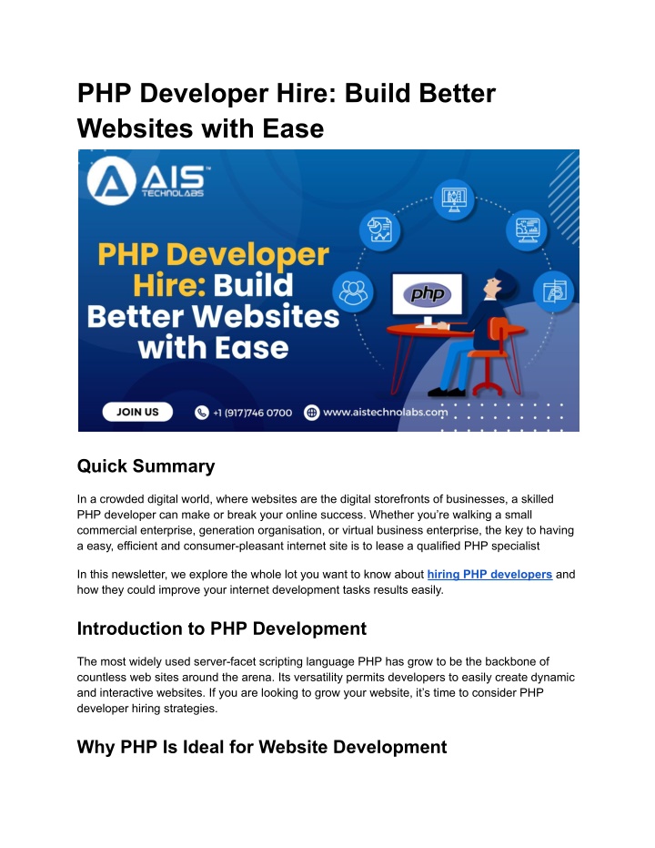 php developer hire build better websites with ease