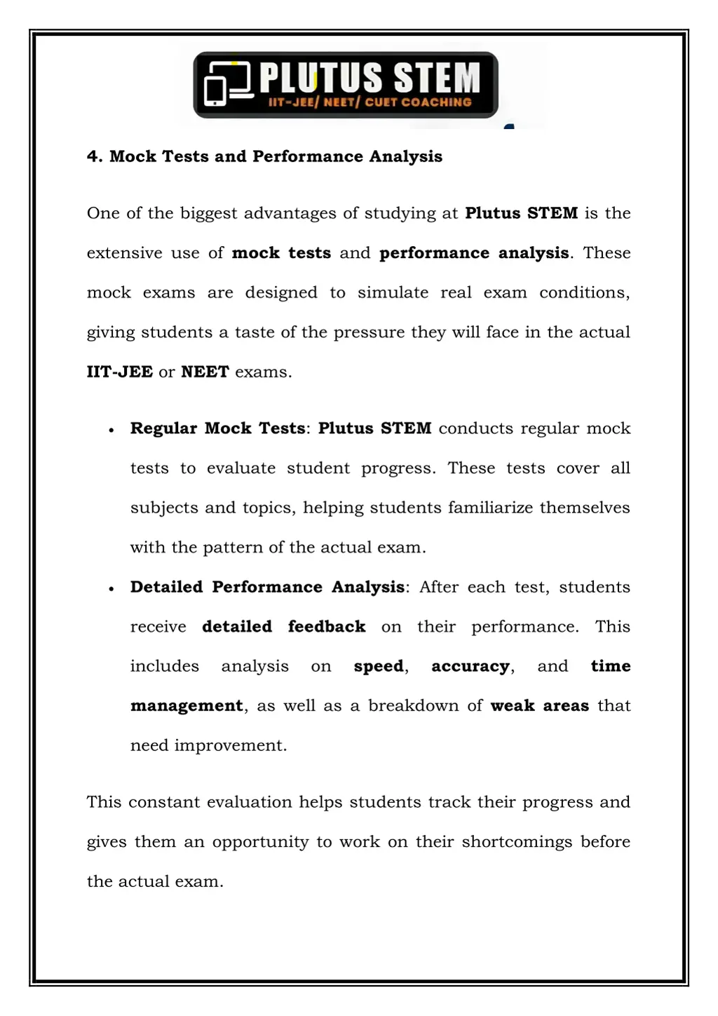 4 mock tests and performance analysis