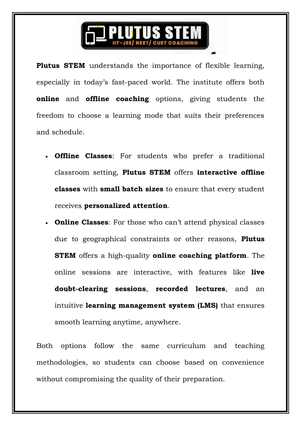 plutus stem understands the importance