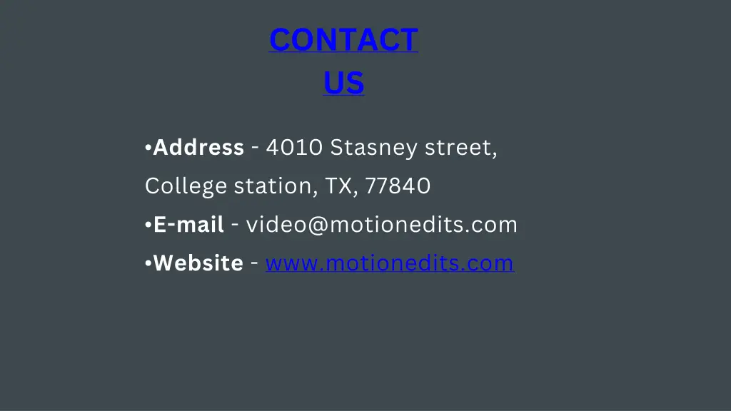 contact us