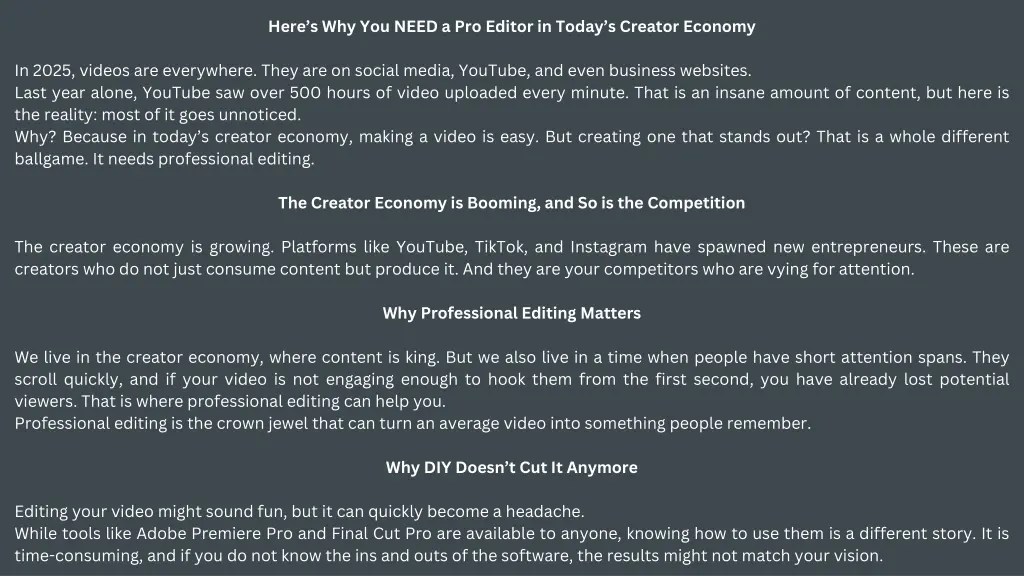 here s why you need a pro editor in today
