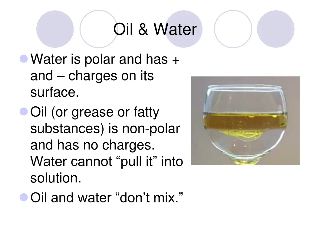 oil water