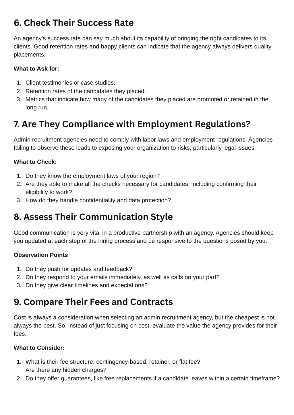 6 check their success rate