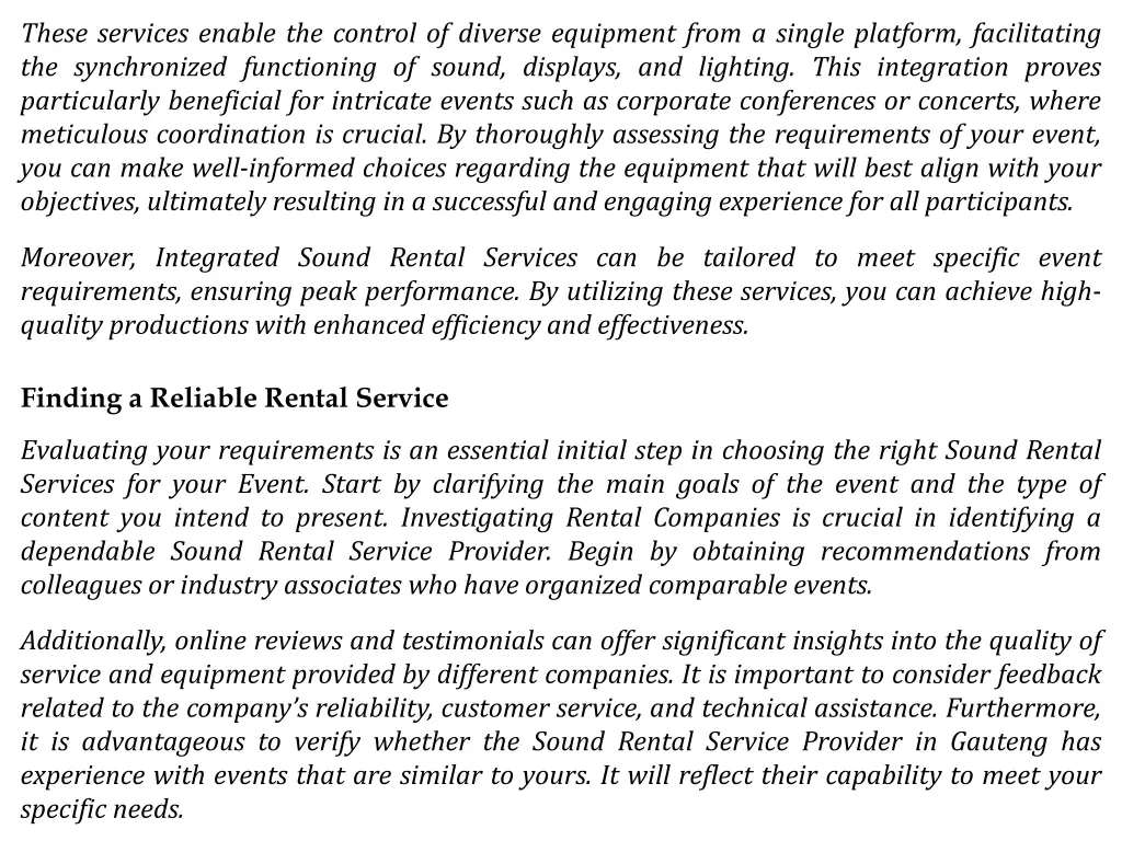 these services enable the control of diverse