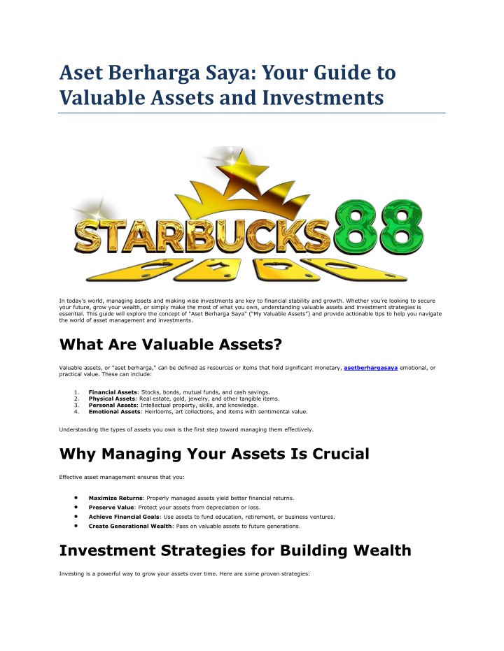 aset berharga saya your guide to valuable assets