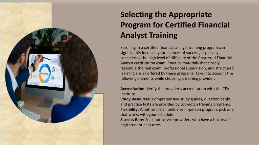 selecting the appropriate program for certified