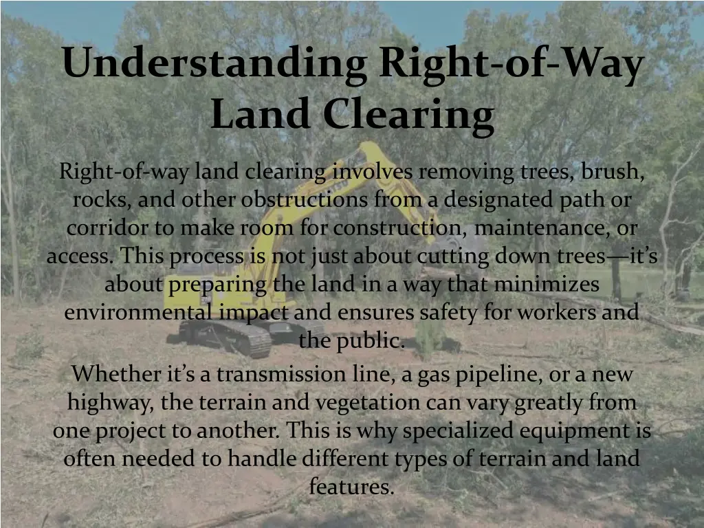 understanding right of way land clearing