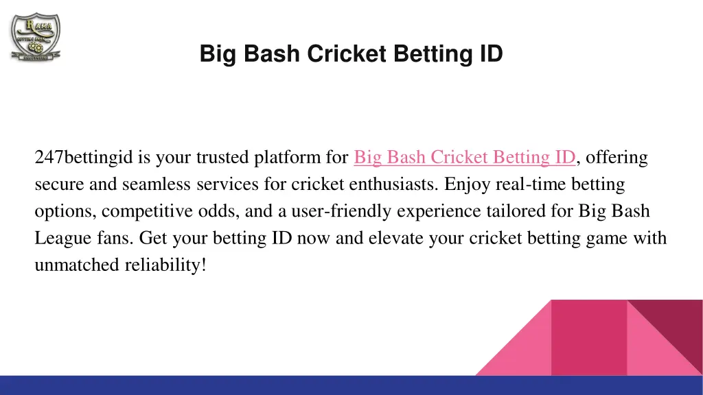 big bash cricket betting id