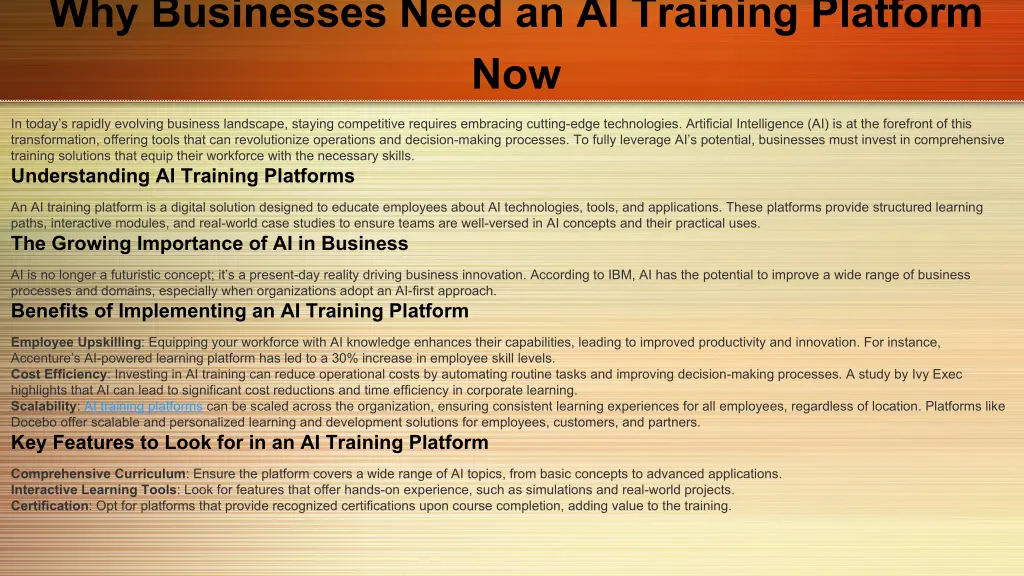 why businesses need an ai training platform now 1