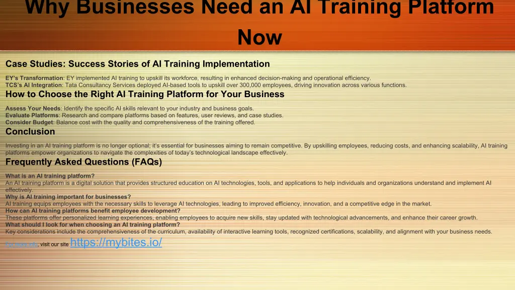 why businesses need an ai training platform now 2